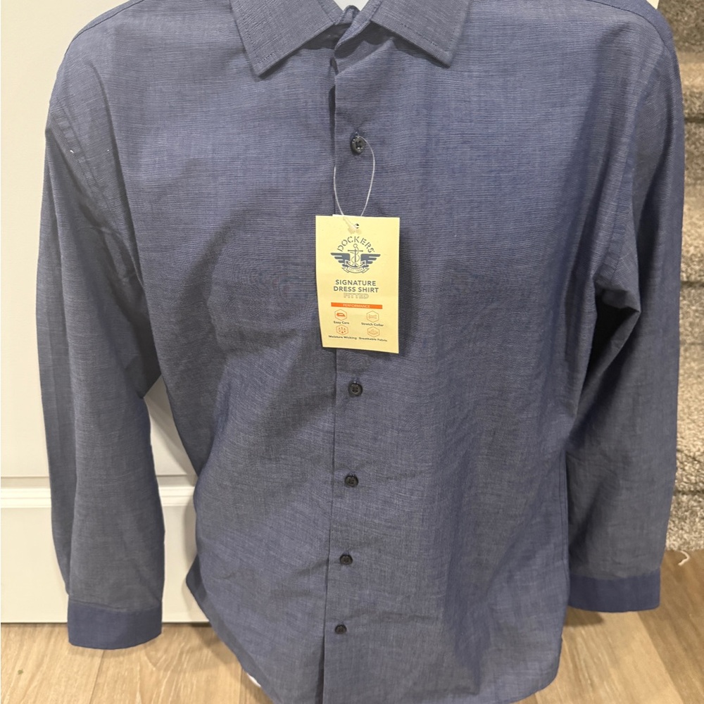 Dockers Men's Navy Dress Shirt